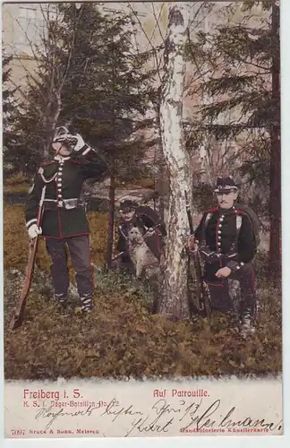 16339 Ak Freiberg K.S.I. Jäger Bataillon Nr.12, 1907
