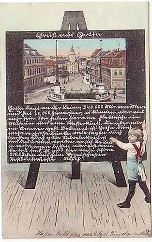 16338 Tableau d'école avec Ak enfant Salutation de Gotha 1909