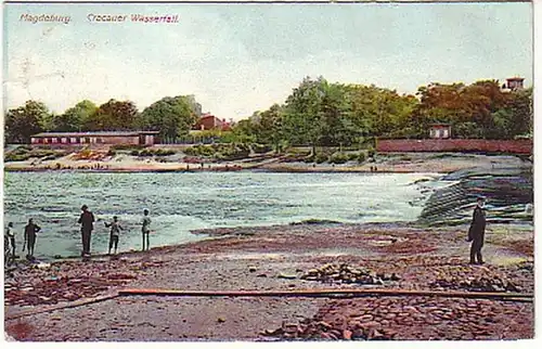16326 Ak Magdeburg Cracauer Wasserfall 1911