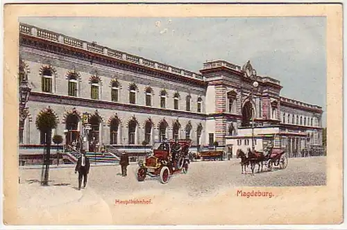 16324 soldats Ak Magdeburg gare centrale 1912