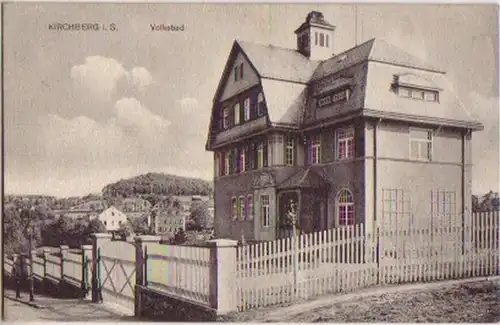 16287 Ak Kirchberg en Saxe Volksbad vers 1920