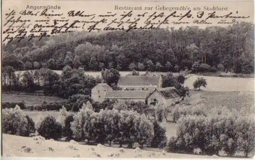 16278 Ak Angermünde Restaurant zur Gehegemühle 1910