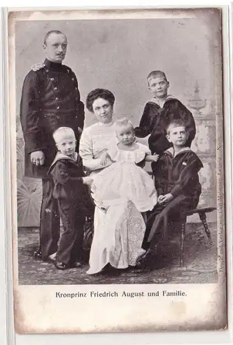 16271 Ak Kronprinz Friedrich August et famille vers 1900