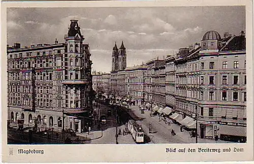 16258 Ak Magdeburg Breiteweg und Dom 1941