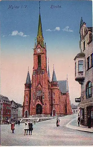 16250 Ak Mylau im Vogtland Kirche um 1910
