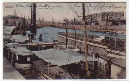 16242 Ak Cöln Partie du port avec bateaux 1907