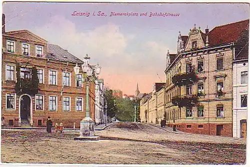16239 Feldpost Ak Leisnig in Sa. Bismarckplatz 1914