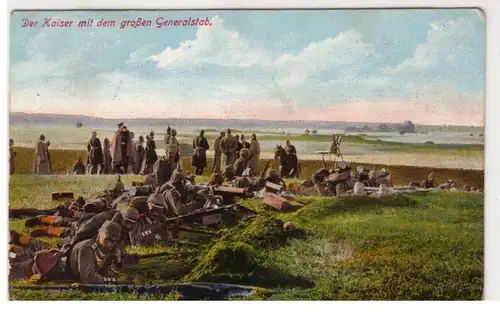 16238 FeldpostAk Der Kaiser mit großem Generalstab 1915