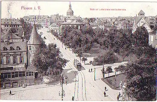 16207 AK Plauen Blick auf Lutherkirche 1909