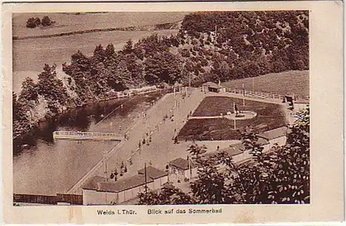 16191 Ak Weida in Thür. Blick auf das Sommerbad 1944