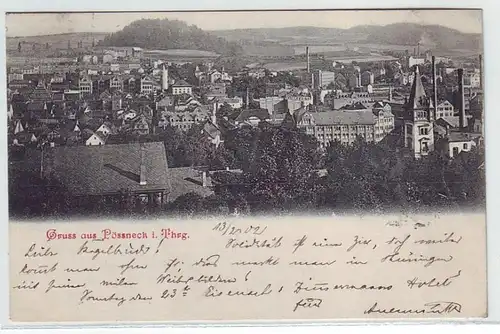 16192 Ak Gruß aus Pössneck in Thür. Totalansicht 1902
