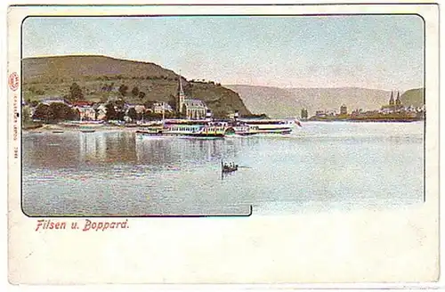 16180 Ak Filsen et Boppard avec vapeur vers 1900