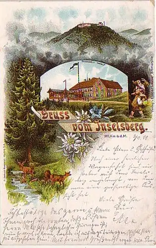 16177 Ak Lithographie Gruss de l'Ilesberg 1899