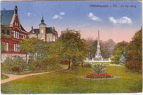 16165 Ak Mühlhausen in Thüringen an der Burg um 1915