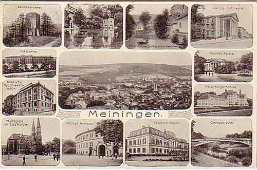 16156 Multi-image Ak Meiningen école civique etc. 1939
