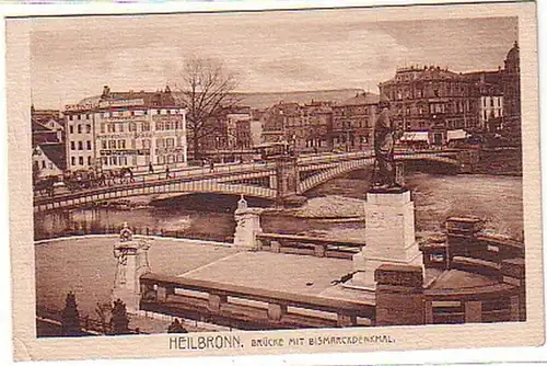 16148 Ak Heilbronn Pont avec monument à Bismarck 1911