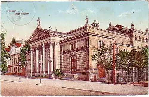 16112 AK Plauen au théâtre de la ville Vogtland 1912