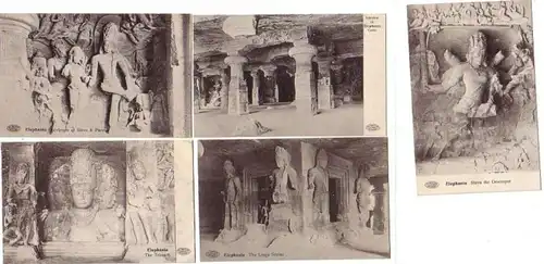 16099/5 Ak Elephanta Temple en Inde vers 1910