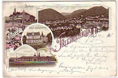 16093 Ak Lithographie Gruss aus Friedrichroda 1898