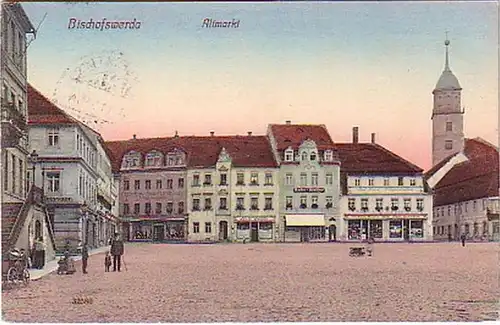16047 AK Bischofswerda Altmarkt Zahn-Atelier 1914
