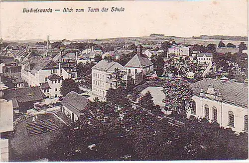 16042 AK Bischofswerda-Blick de la tour de l'école 1918