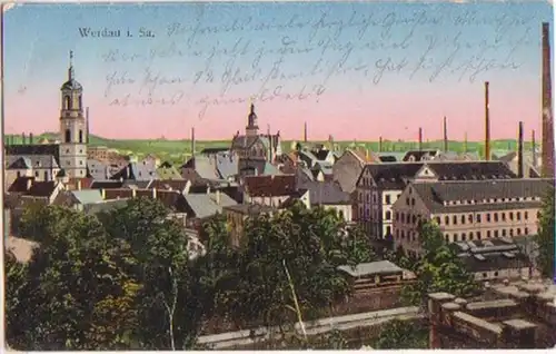 16034 Werdau in Sachsen Totalansicht 1912