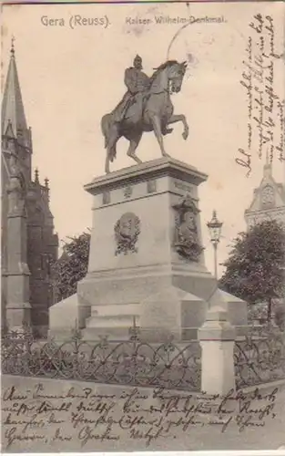 16023 Ak Ger Reuss Kaiser Wilhelm Monument 1913