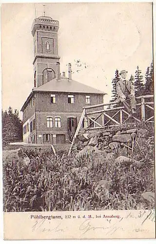 16002 Ak Pöhlbergturm près d'Annaberg 832 m.ü.d.M. 1908