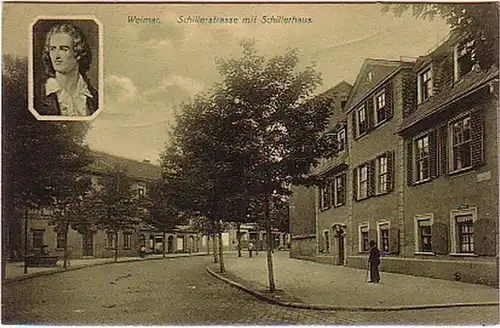 15998 Ak Weimar Schillerstrasse & Schillerhaus um 1930