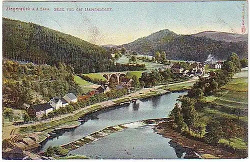 15997 Ak Ziegenrück Blick von der Helenenbank 1908