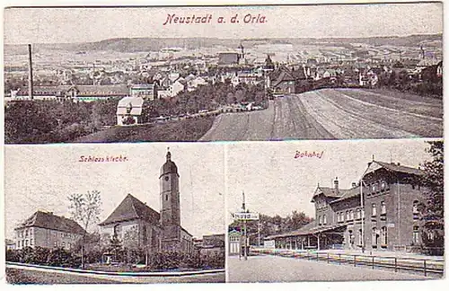 15988 Ak Neustadt à la gare d'Orla, etc. vers 1910