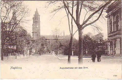 15935 Ak Magdeburg Augustastraße mit dem Dom 1905