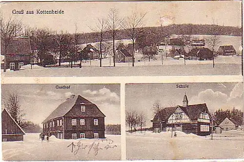 15932 Ak Gruß aus Kottenheide Gasthof Schule 1931
