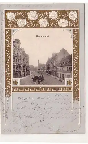 15920 Grage Ak Zwickau en Saxe Marché principal 1902