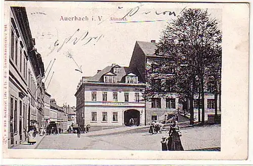 15900 Ak Auerbach i.V. Hotel "Brunes Ross" 1910