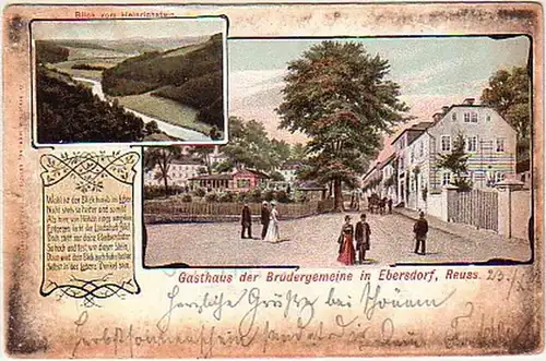 15897 ak Ebersdorf Gasthaus der Brüdergemeinde 1902