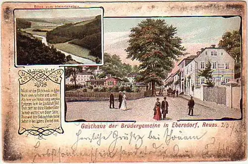 15897 ak Ebersdorf Gasthaus der Frrätergemeinde 1902