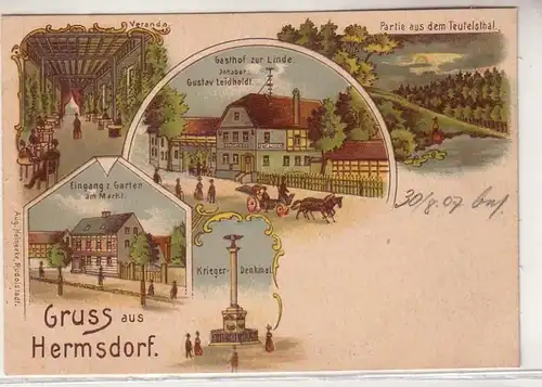 15888 Ak Lithographie Gruss von Hermsdorf 1907