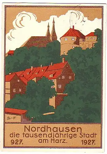 15885 Festpost-Ak fête du millénaire Nordhausen 1927