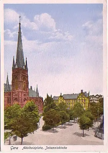 15884 Ak Gera Adleidplatz de Caruskirches vers 1930