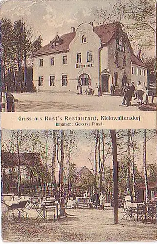 15870 Ak Gruß aus Kleinwaltersdorf Restaurant 1911