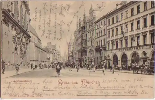 15861 Ak Gruß aus München Kaufingerstrasse 1902
