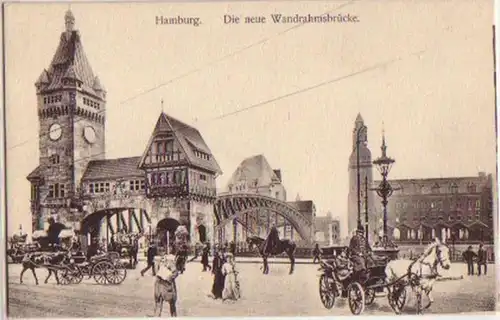 15839 Ak Hamburg die neue Wandrahmsbrücke um 1920