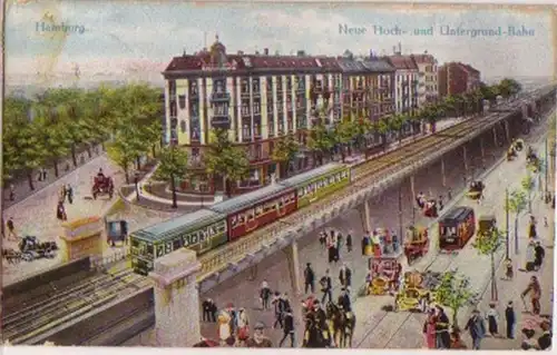 15823 Ak Hambourg Hoch- und Untergründ Bahn 1914