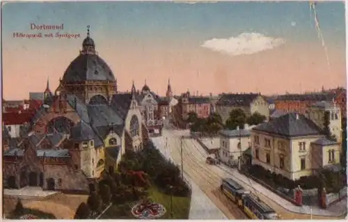15819 Ak Dortmund Hiltropwall avec synagogue vers 1910