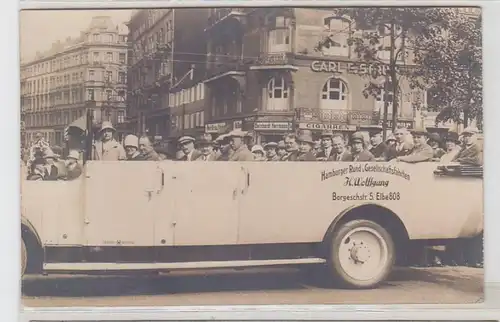 15817 Foto Ak Gruß aus Hamburg größtes Autorundfahrtunternehmen Jasper um 1930