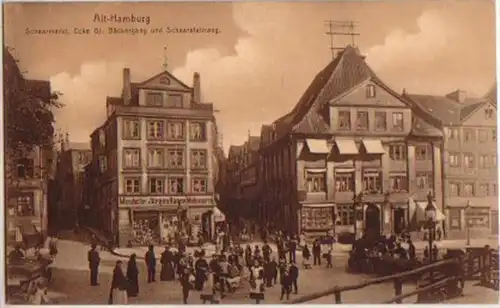 15804 Ak Alt-Hamburg Schaarmarkt Bäckergang um 1910