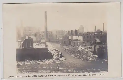 15799 Foto Ak Lille Explosion am 10. Januar 1916 Zerstörungen