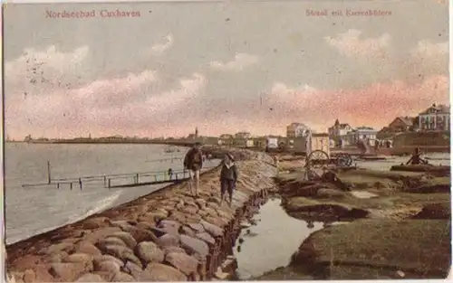 15791 Ak Mer du Nordbad Cuxhaven Karrenbaden 1909