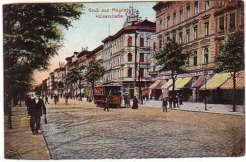 15780 Ak Gruss de Magdeburg Kaiserstrasse 1915